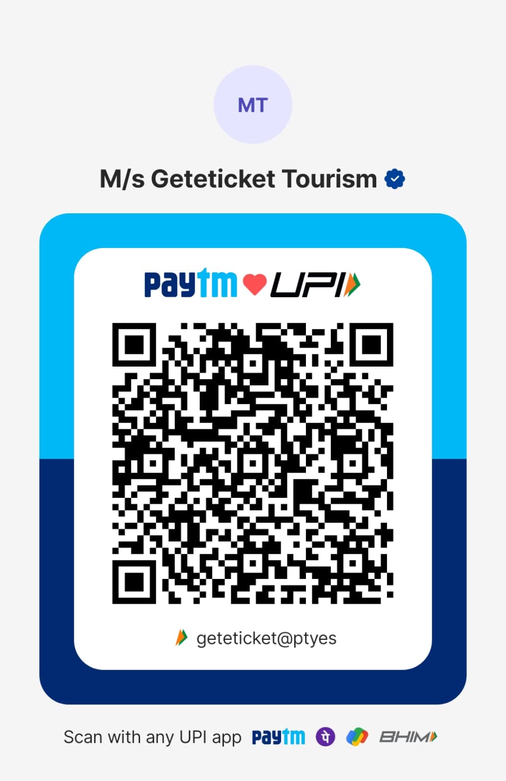 Geteticket payment QR code